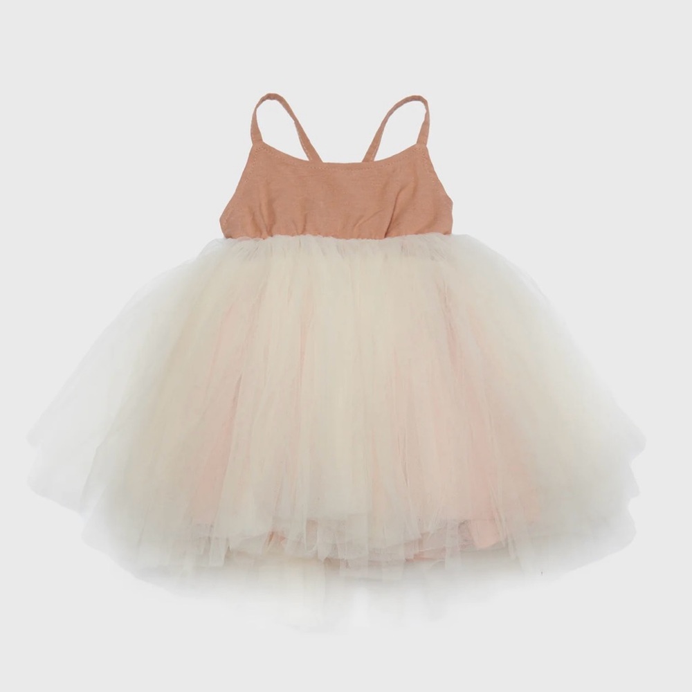 Terracotta and Cream Tulle Dress, Baby Girl (80cm/12-18M)